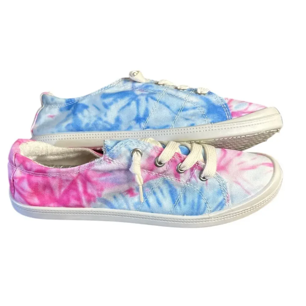 Forever  by Forever Link Tie‎ Dye Womens Sneakers 7.5 Shoes Pink Blue White NEW